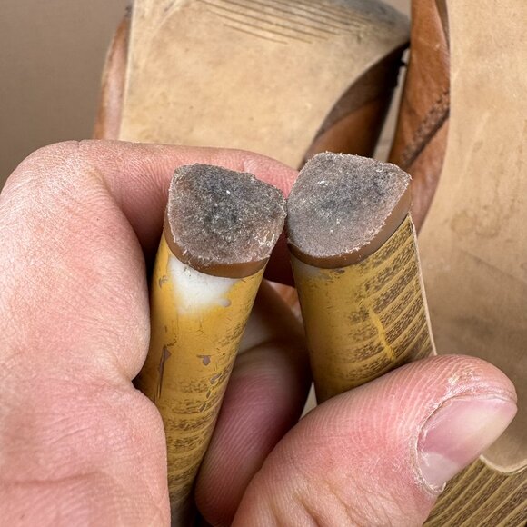 Jessica Simpson Cognac Leather Platform Slouch Boots Size 6.5B AS-IS/REPAIR - Picture 11 of 13